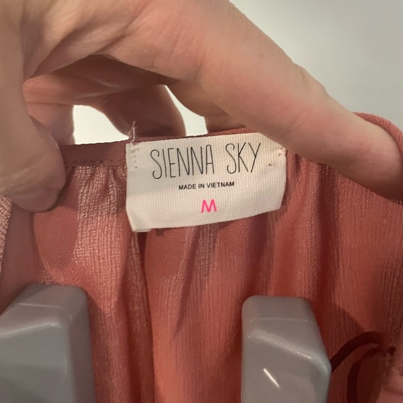 Sienna Sky, Floral Wrap, Flutter-Sleeve Top, Size M Terracotta, (Women) - Picture 5 of 8